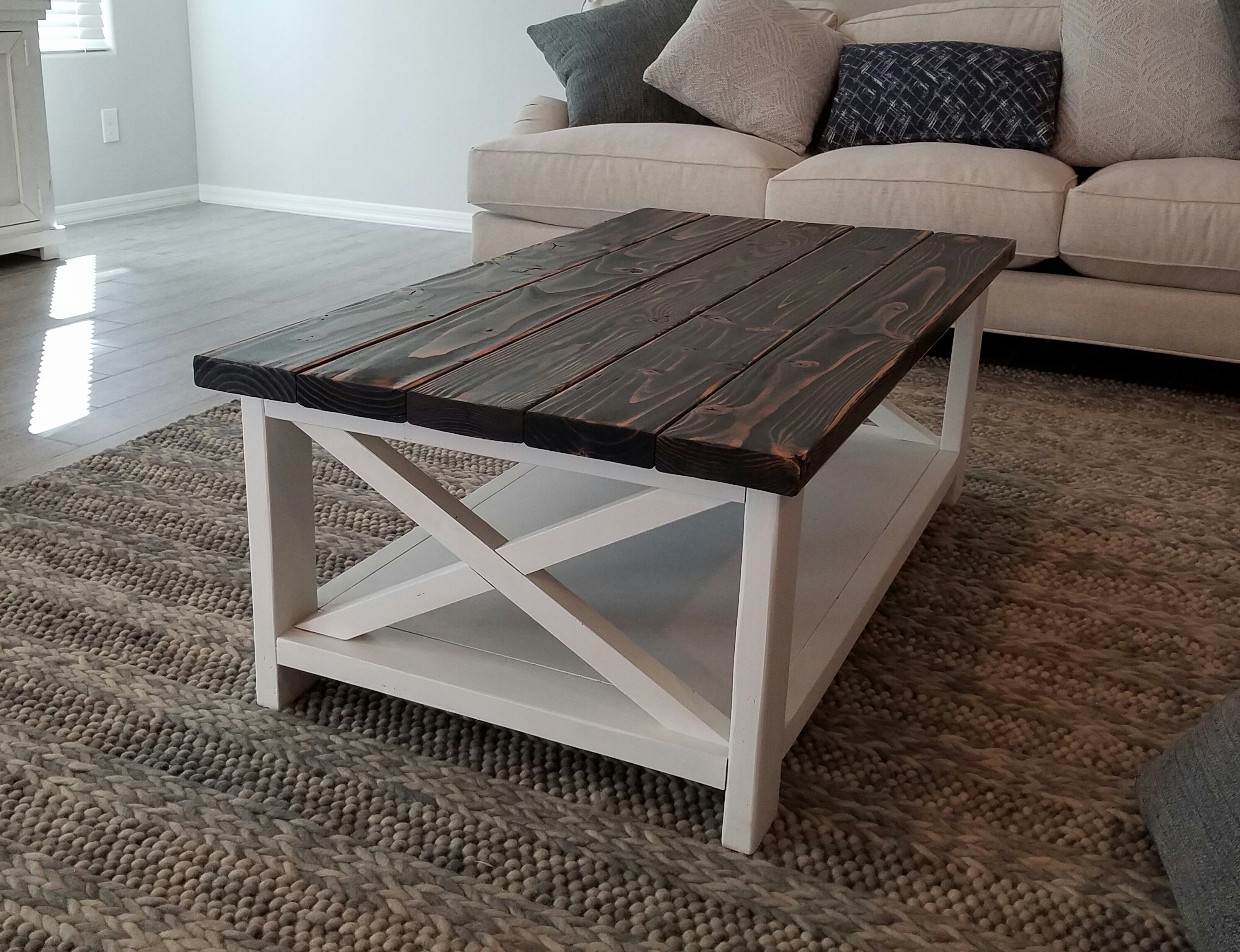 2 Tone Rustic Coffee Table Tripledigit Wood Design